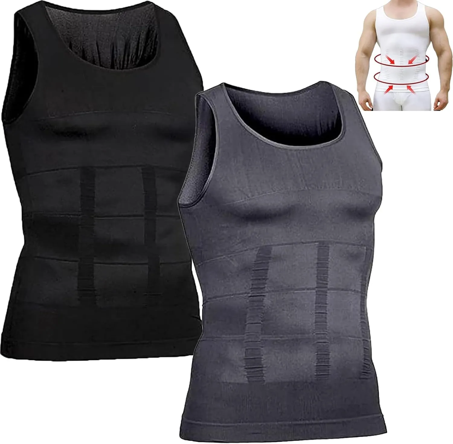 2 Pack Men's Workout Tank Tops Quick Dry Breathable Bodybuilding Gym Muscle Cut Shirt Moisture Wicking Sleeveless Vest