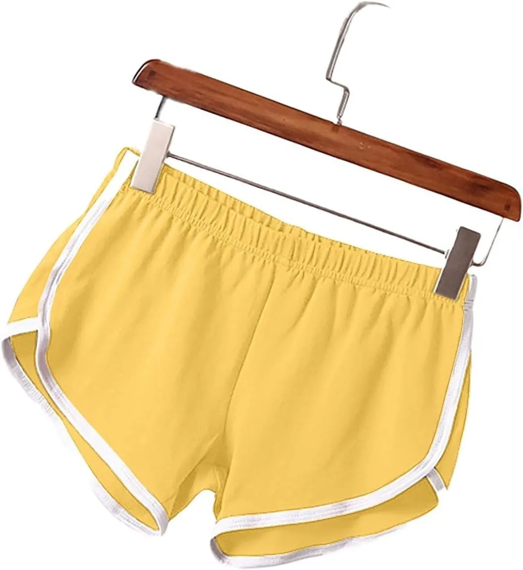 3 Pack Womens Workout Shorts Elastic Waist Casual Summer Beach Yoga Shorts Athletic Active Lightweight Running Gym Shorts