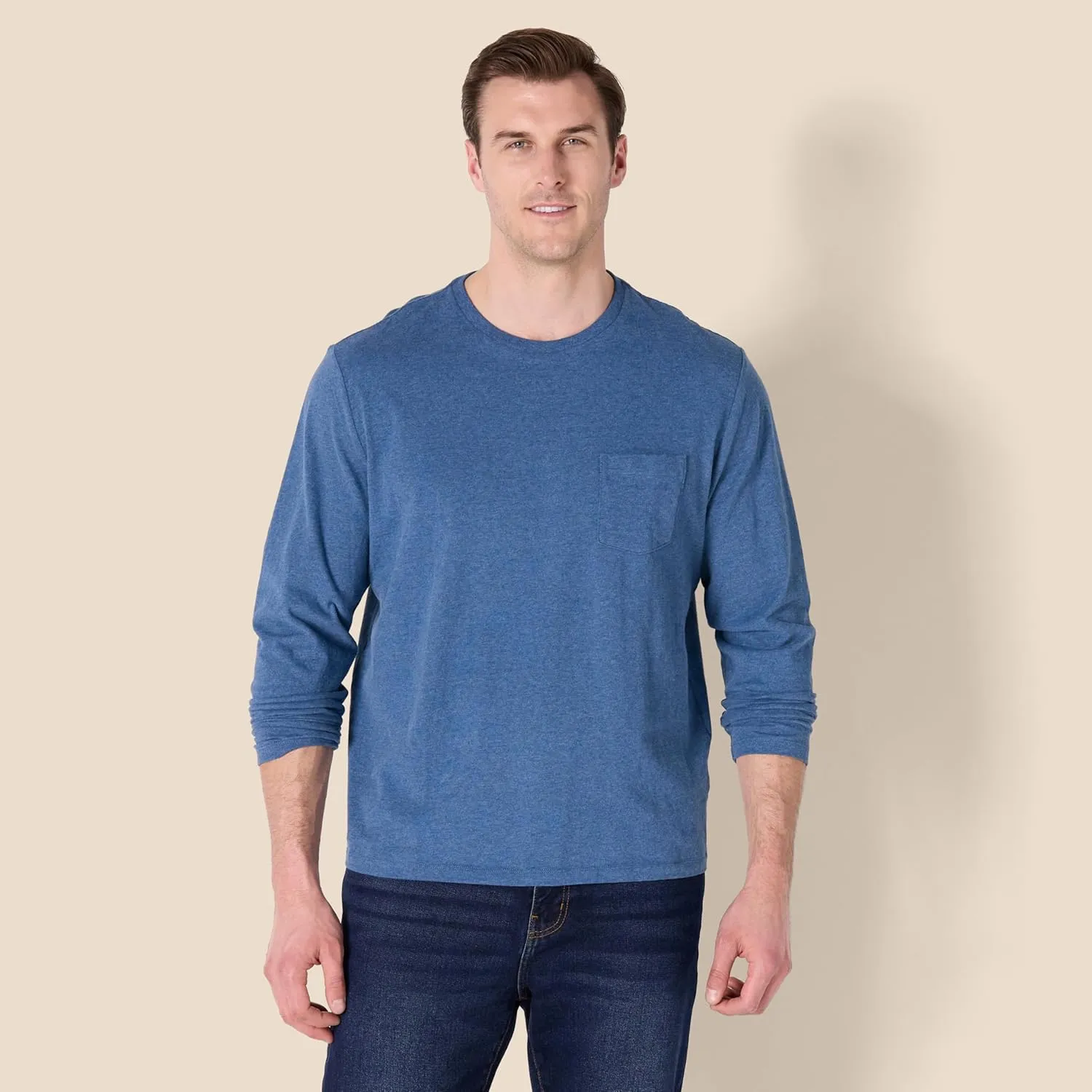 Amazon Essentials Men's Regular-Fit Crewneck T-Shirts, Long-Sleeve