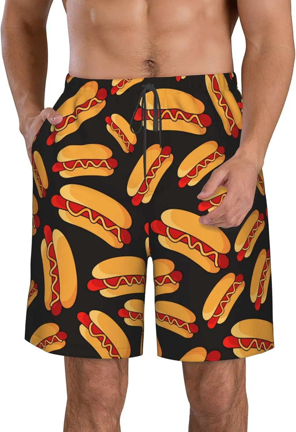AMRANDOM Mens Shorts Casual Drawstring Shorts Summer Beach Wear