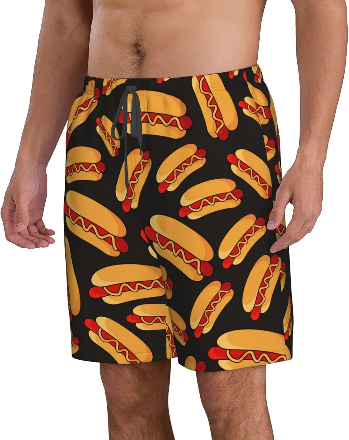 AMRANDOM Mens Shorts Casual Drawstring Shorts Summer Beach Wear