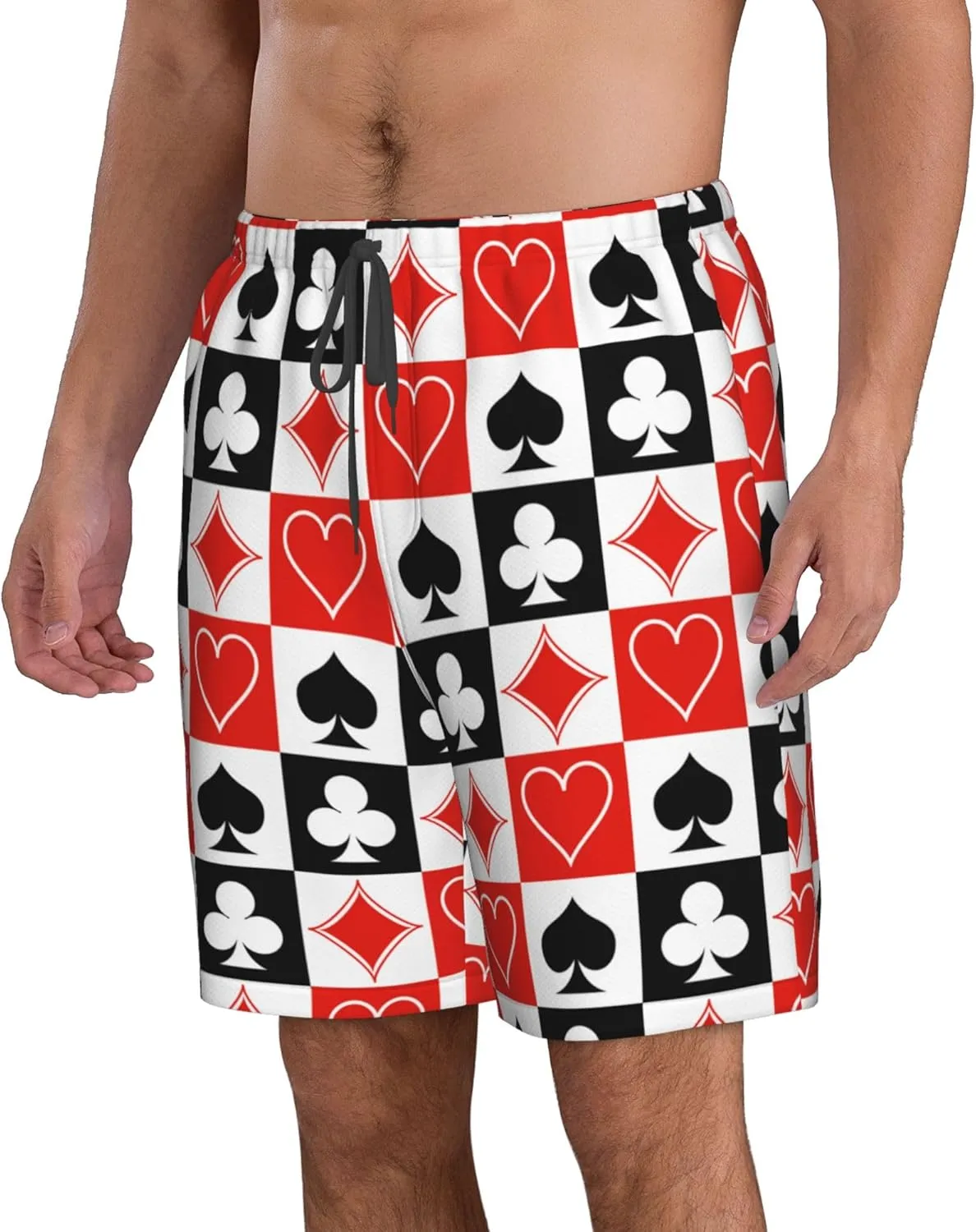 AMRANDOM Men's Shorts Casual Drawstring Summer Beach Shorts