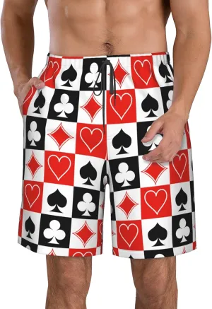 AMRANDOM Men's Shorts Casual Drawstring Summer Beach Shorts