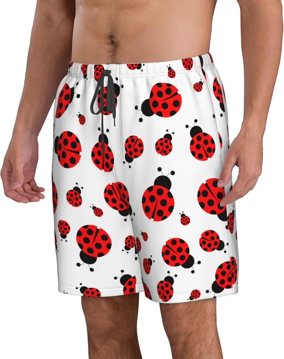AMRANDOM Men's Shorts Casual Drawstring Summer Beach Shorts