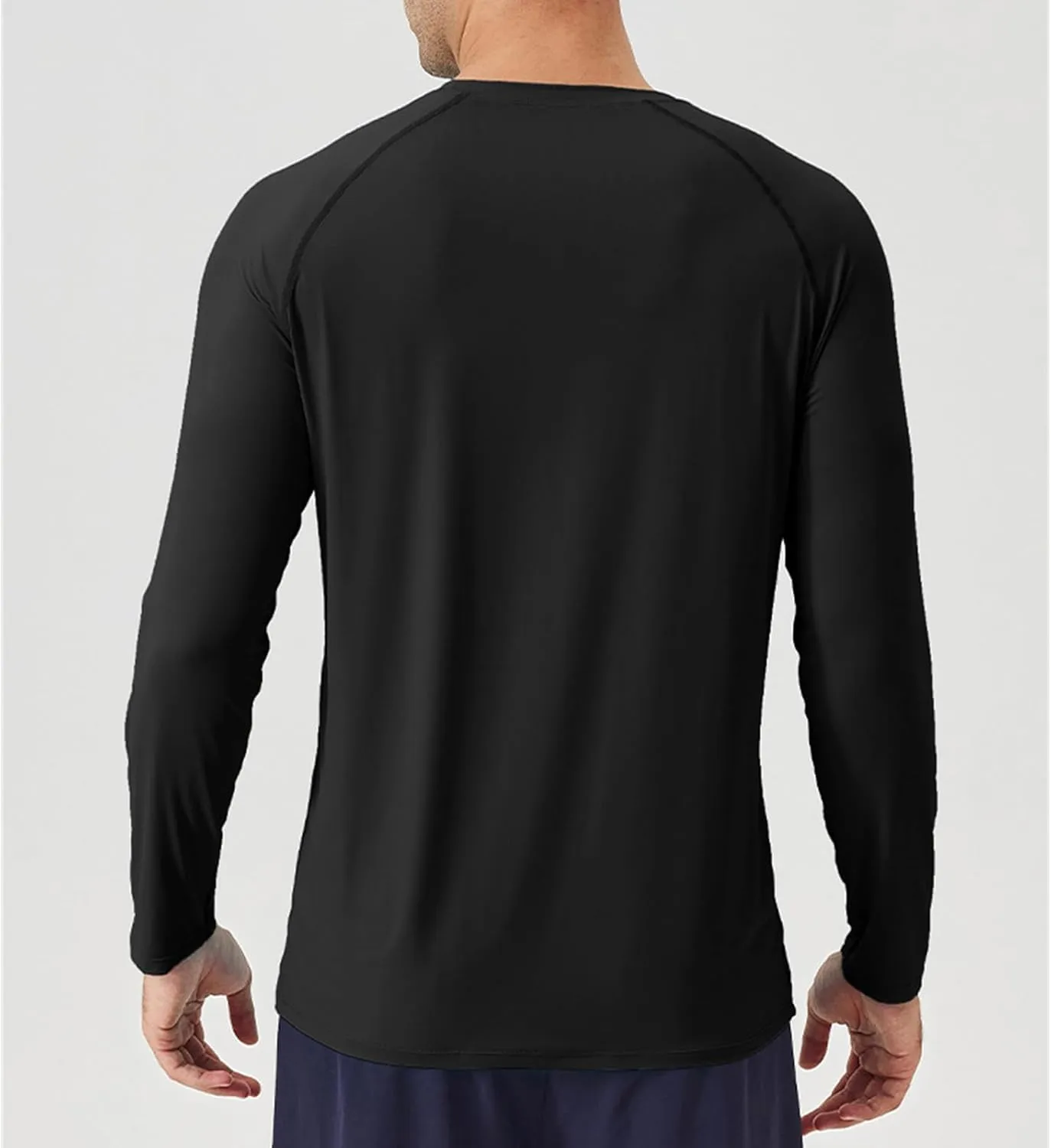 Athletic Shirts for Men Long Sleeve UV Sun Protection Crewneck Tops Casual Loose Breathable Comfy Outdoor Running Tee