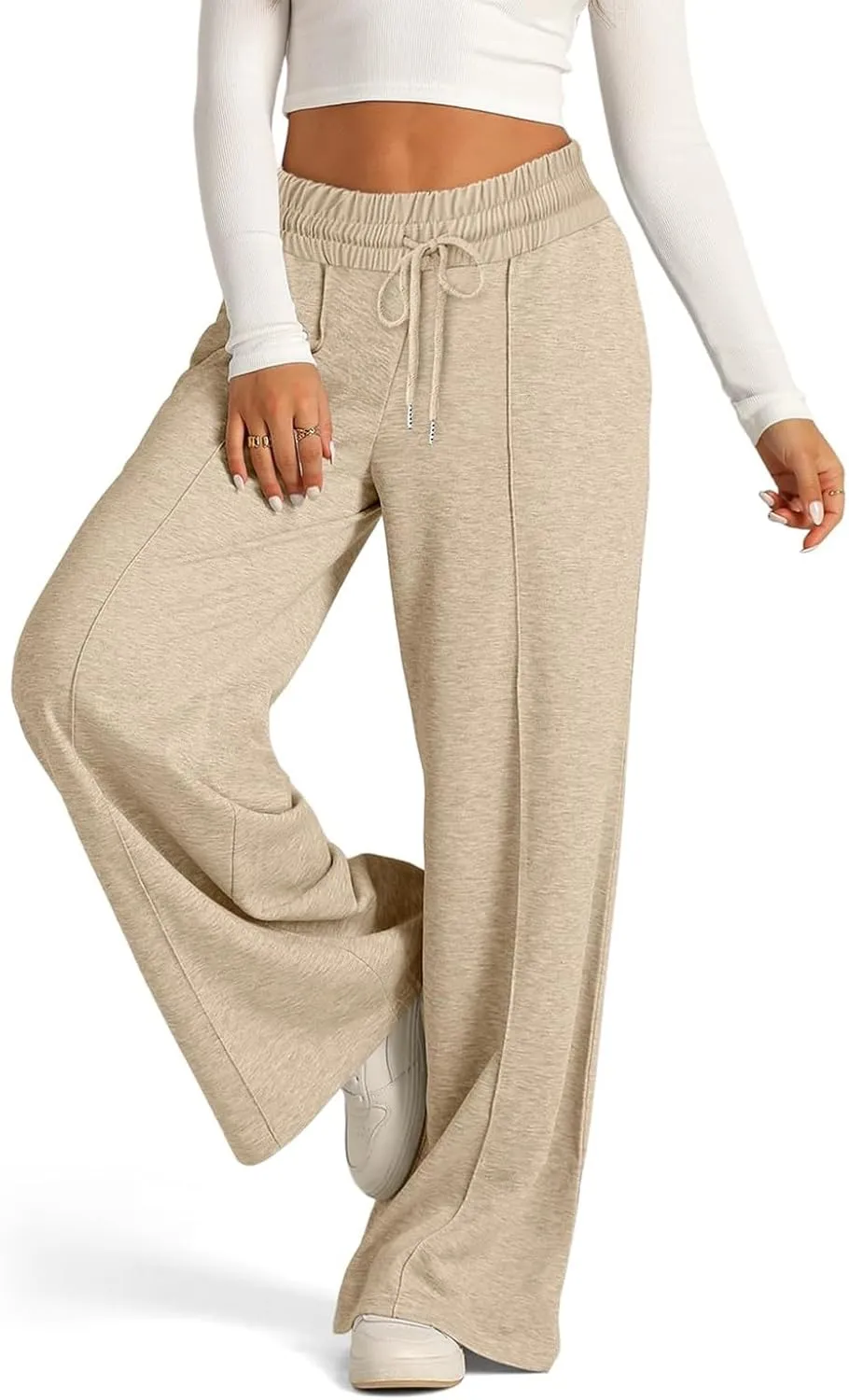 Baggy Wide Leg Sweatpants for Women Casual High Waisted Lounge Pants with Pockets Trendy Y2k Lightweight Joggers Pant