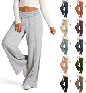 Baggy Wide Leg Sweatpants for Women Casual High Waisted Lounge Pants with Pockets Trendy Y2k Lightweight Joggers Pant