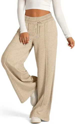 Baggy Wide Leg Sweatpants for Women Casual High Waisted Lounge Pants with Pockets Trendy Y2k Lightweight Joggers Pant