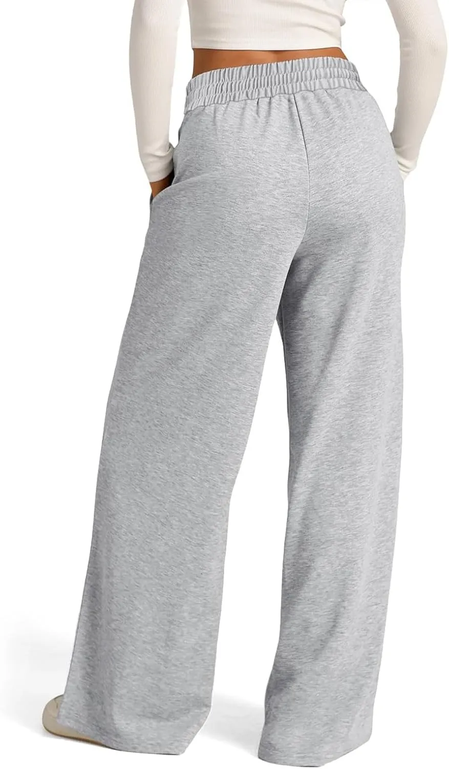 Baggy Wide Leg Sweatpants for Women Casual High Waisted Lounge Pants with Pockets Trendy Y2k Lightweight Joggers Pant