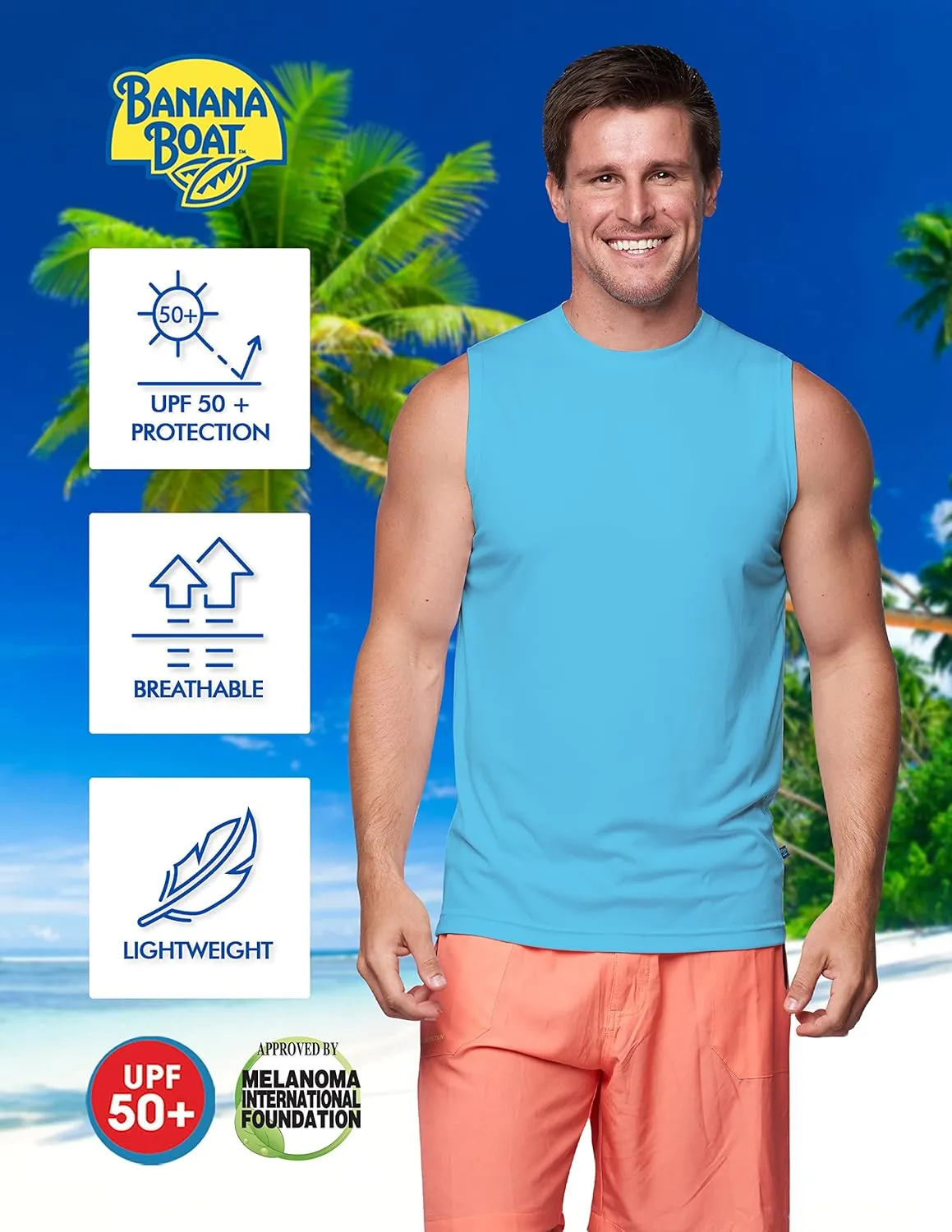 Banana Boat UPF 50  Water Proof Muscle T Shirts for Men's