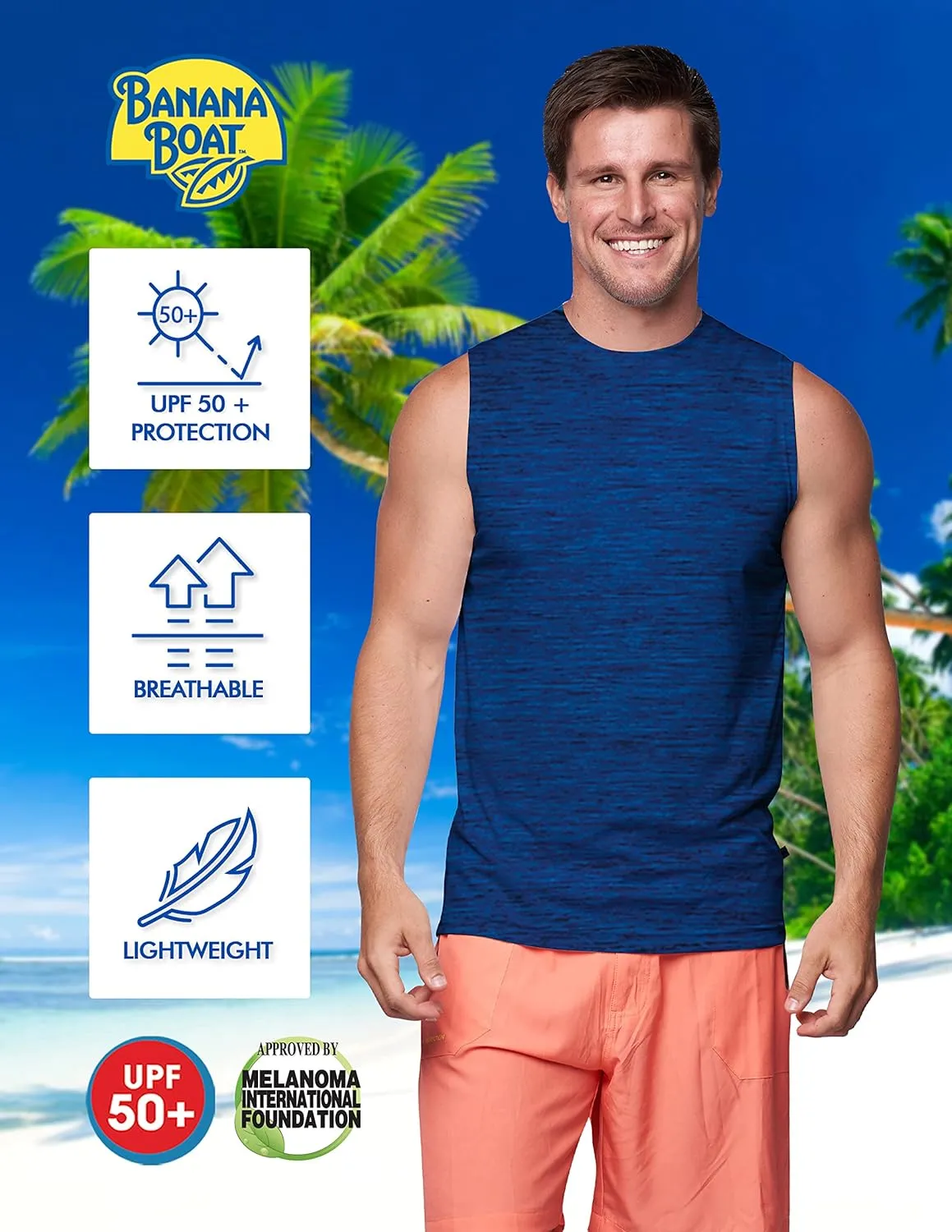 Banana Boat UPF 50  Water Proof Muscle T Shirts for Men's