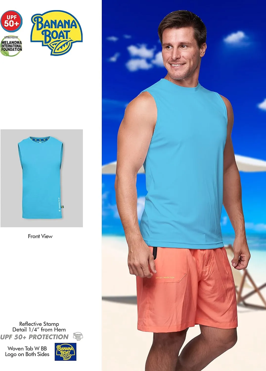 Banana Boat UPF 50  Water Proof Muscle T Shirts for Men's