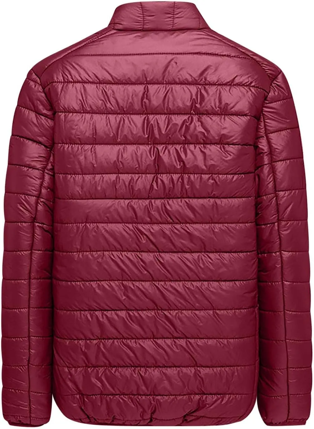 BIFUTON Winter Jackets for Men Lightweight Puffer Jacket Zip Up Quilted Jackets Stand Up Collar Solid Down Coat Jacket Tops