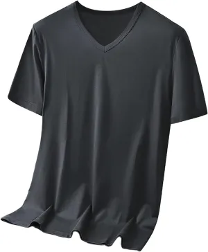 Big and Tall Shirts for Men Casual V Neck Short Sleeve T Shirts Plus Size Loose Summer Tee Tops Comfy Cotton T-Shirts