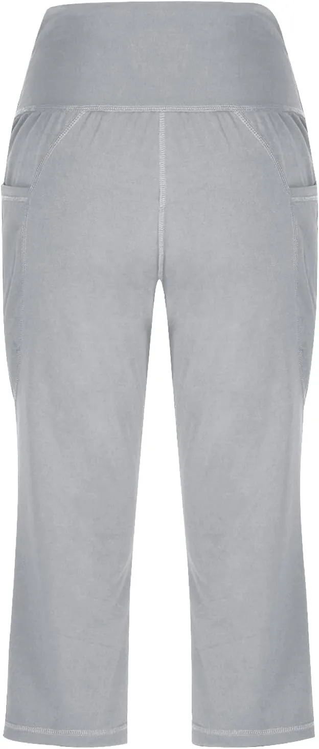 Binmer Women's Yoga Capris Pants High Waist Leggings Crop Straight Leg Athletic Exercise Workout Capris Trousers with Pockets