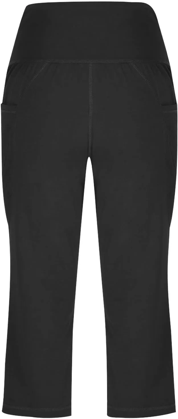 Binmer Women's Yoga Capris Pants High Waist Leggings Crop Straight Leg Athletic Exercise Workout Capris Trousers with Pockets