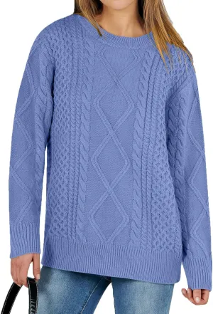 Cable Knit Sweater Women, Women'S Cable Stay Warm Knit Sweater, Fashions Cable Knot Sweater, Women's Pullover Sweaters