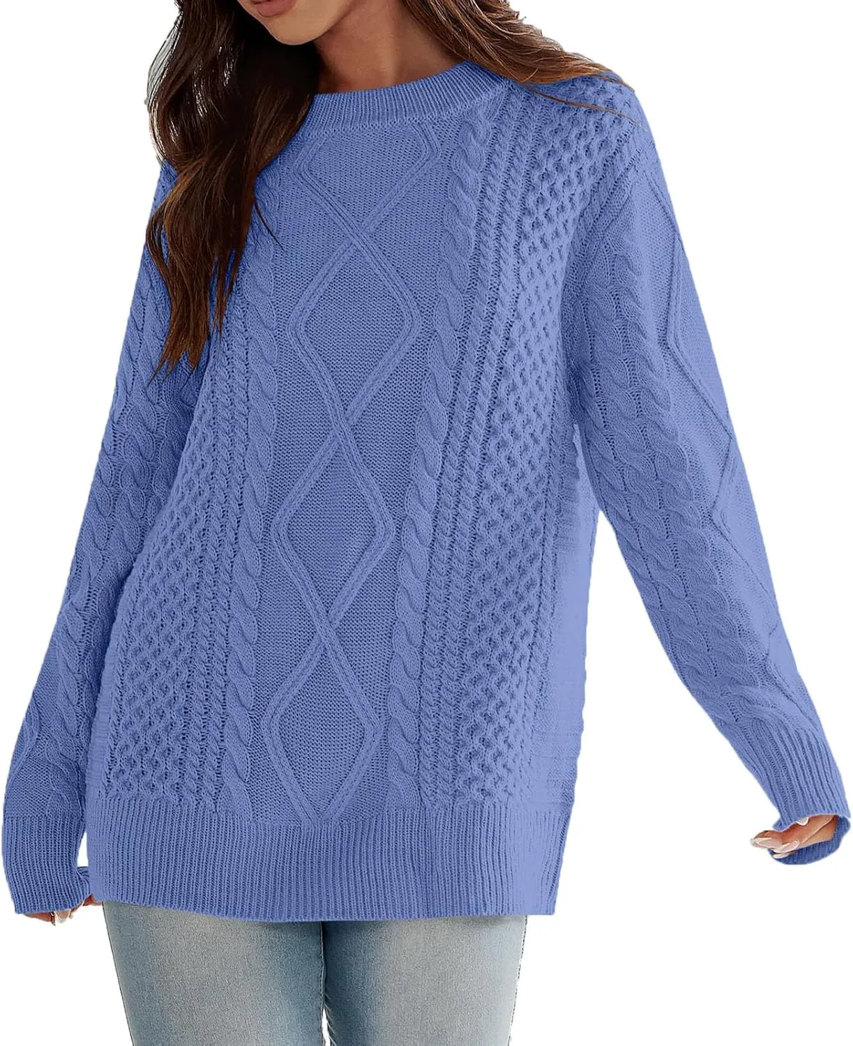 Cable Knit Sweater Women, Women'S Cable Stay Warm Knit Sweater, Fashions Cable Knot Sweater, Women's Pullover Sweaters