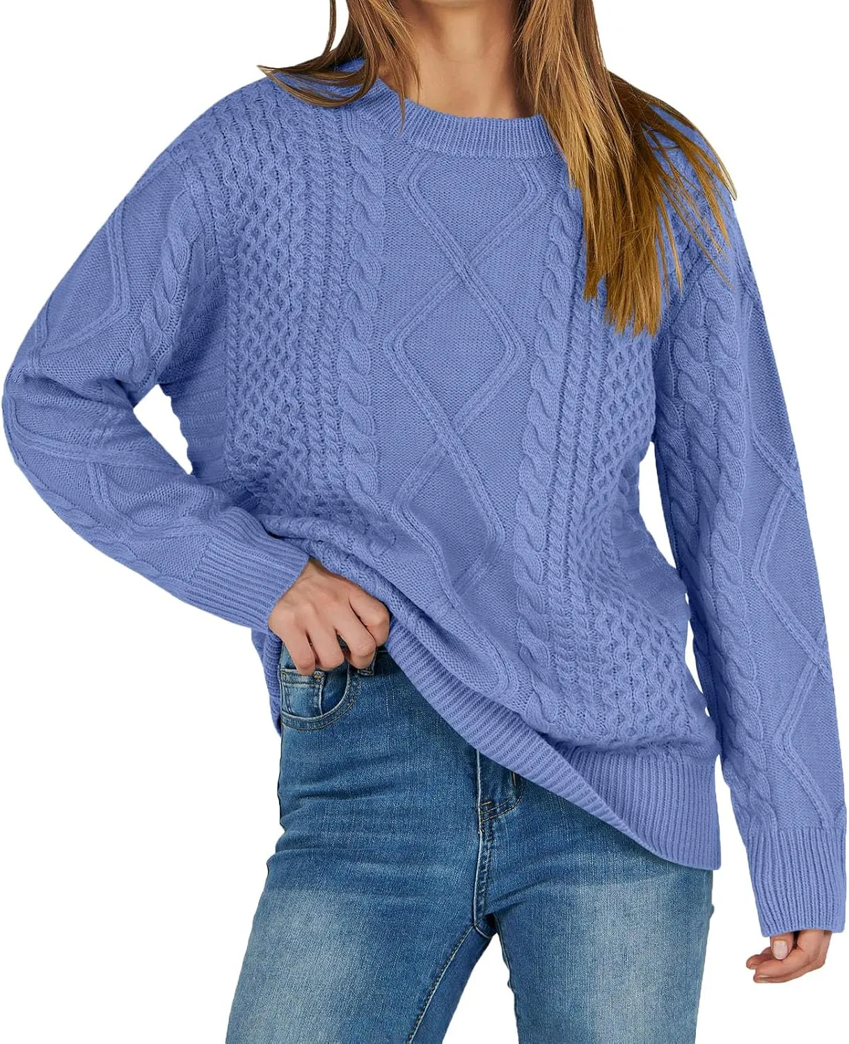 Cable Knit Sweater Women, Women'S Cable Stay Warm Knit Sweater, Fashions Cable Knot Sweater, Women's Pullover Sweaters