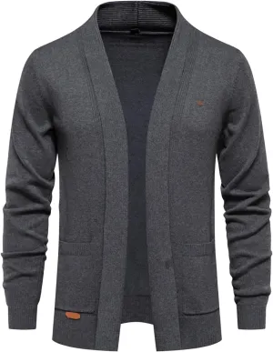 Cardigan Men, Men's Casual Stand Collar Cardigan Button Down Cable Knitted Sweater Regular Fit Fall Winter Cardigans