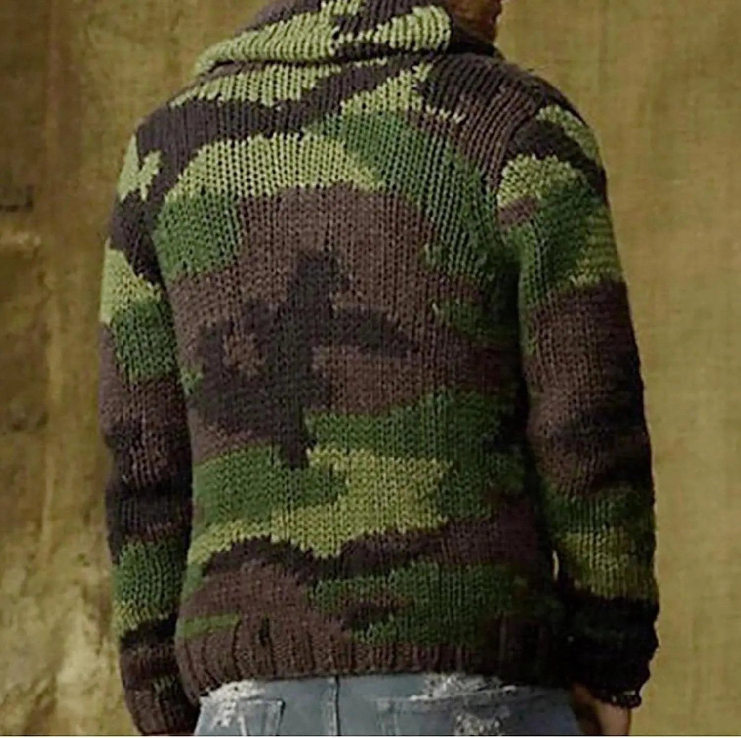 Cardigan Sweaters for Men Striped Cardigan Sweaters Big and Tall Shawl Collar Knit Sweater Button Down Casual Sweater