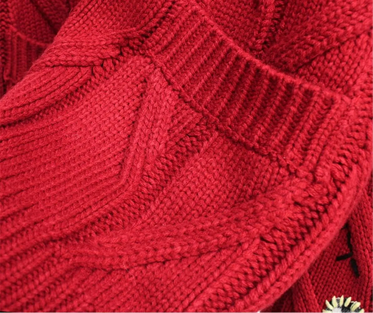 Cardigan Sweaters for Women Cable Knit Cardigan Oversized Button Up Sweaters V Neck Casual Winter Coats with Pockets