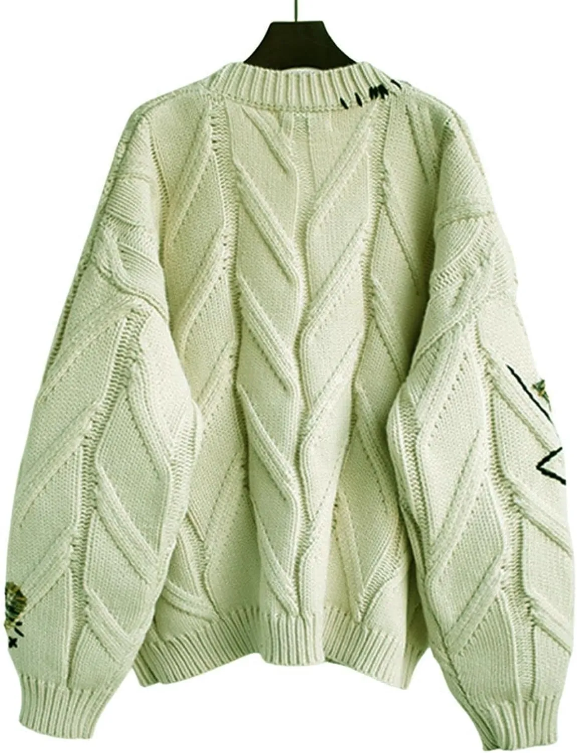 Cardigan Sweaters for Women Cable Knit Cardigan Oversized Button Up Sweaters V Neck Casual Winter Coats with Pockets