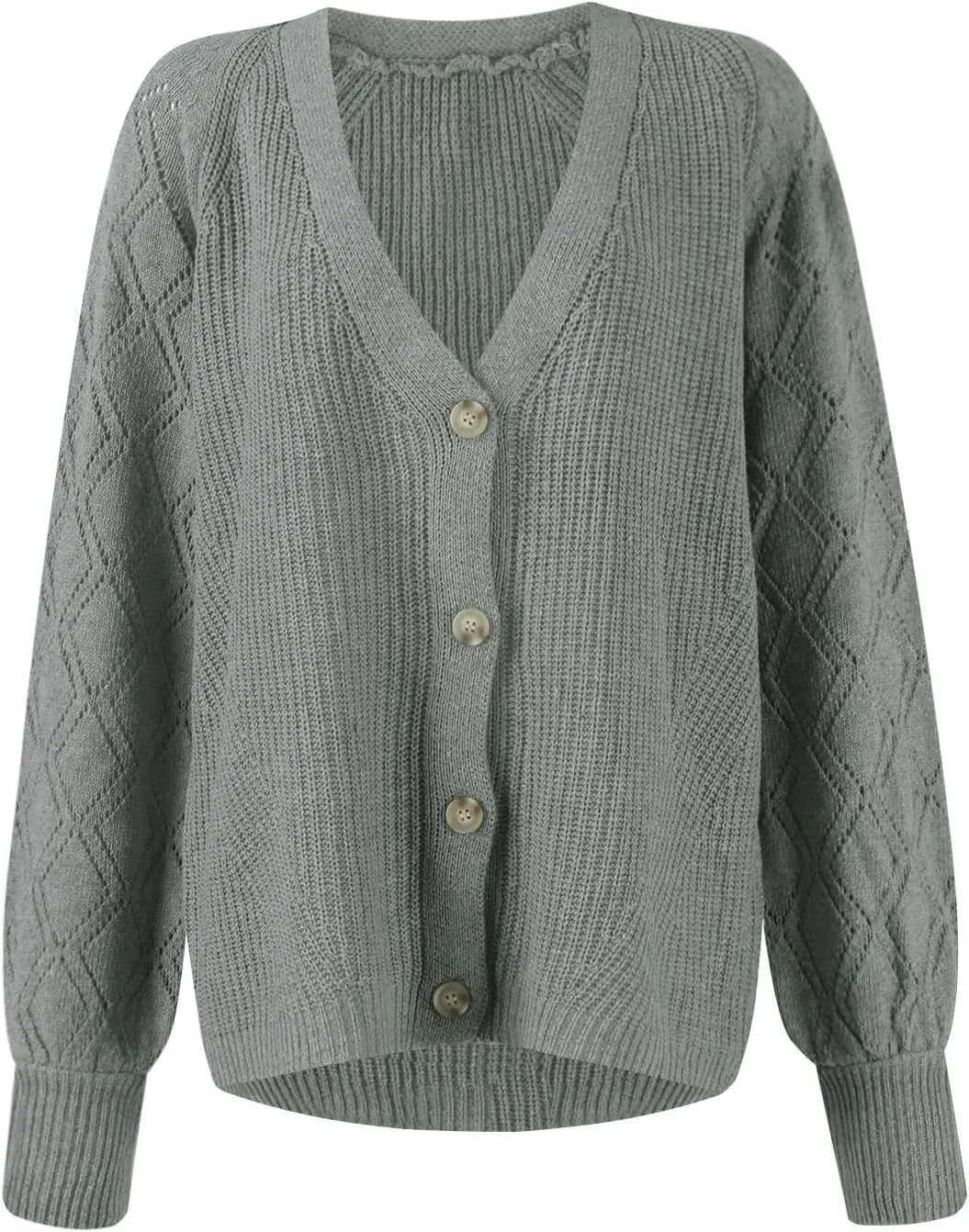 Cardigan Sweaters for Women Lightweight Cable Knit Sweater Open Front Cardigans V Neck Button Jackets Outfits Clothes