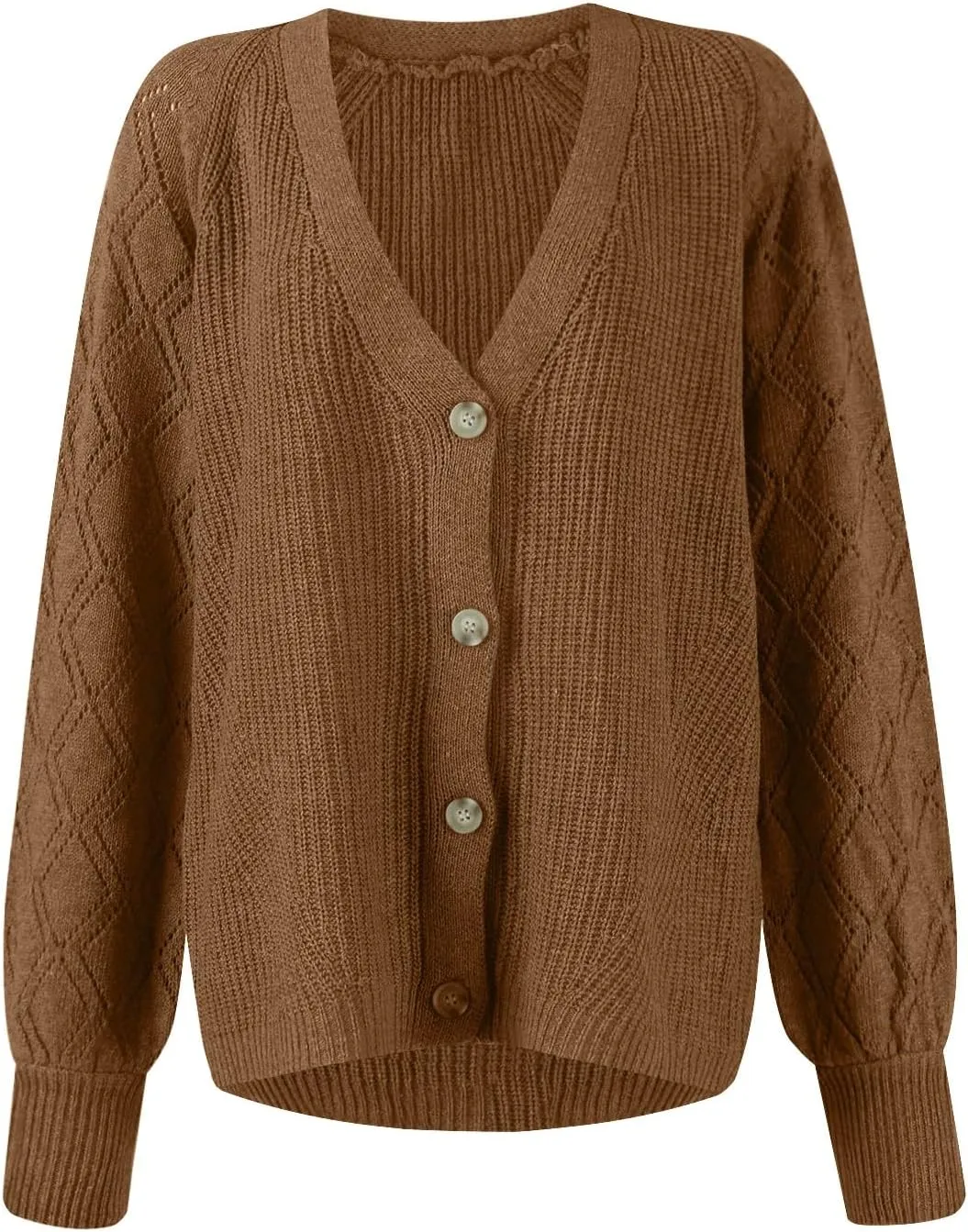 Cardigan Sweaters for Women Lightweight Cable Knit Sweater Open Front Cardigans V Neck Button Jackets Outfits Clothes