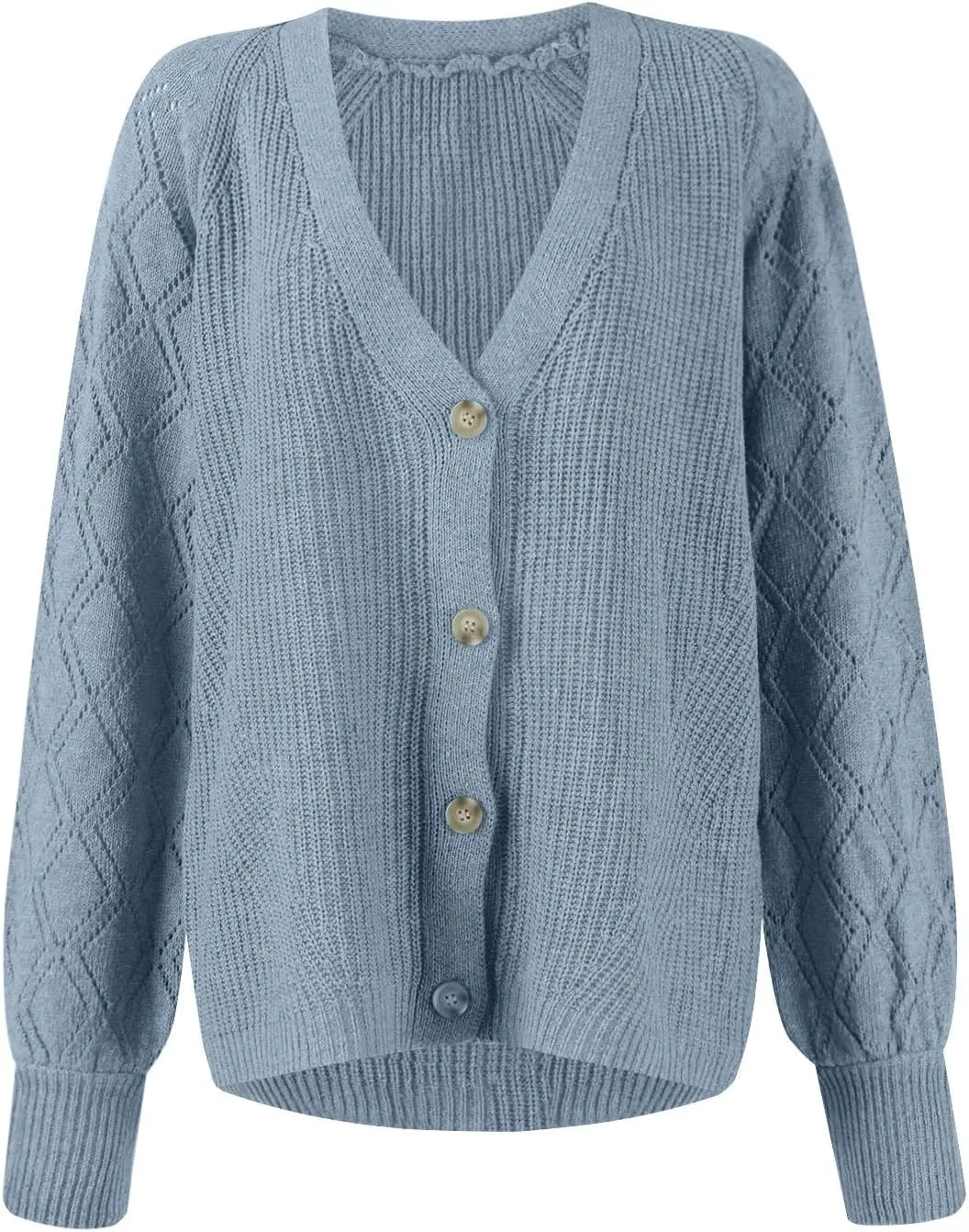 Cardigan Sweaters for Women Lightweight Cable Knit Sweater Open Front Cardigans V Neck Button Jackets Outfits Clothes