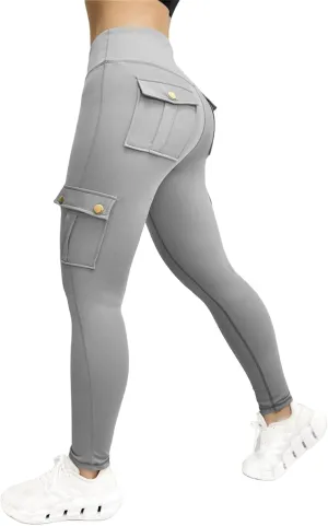 Cargo Leggings with Pockets for Women Camo High Waist Tummy Control Running Yoga Pants Cozy Butt Lifting Leggings