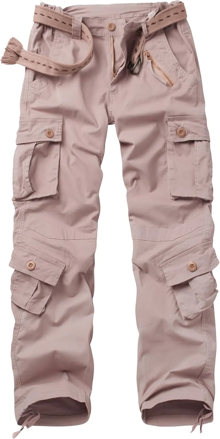 Cargo Pants Women Baggy Camo Tactical Pants Straight Leg Casual Y2K Work Trousers with 9 Pockets