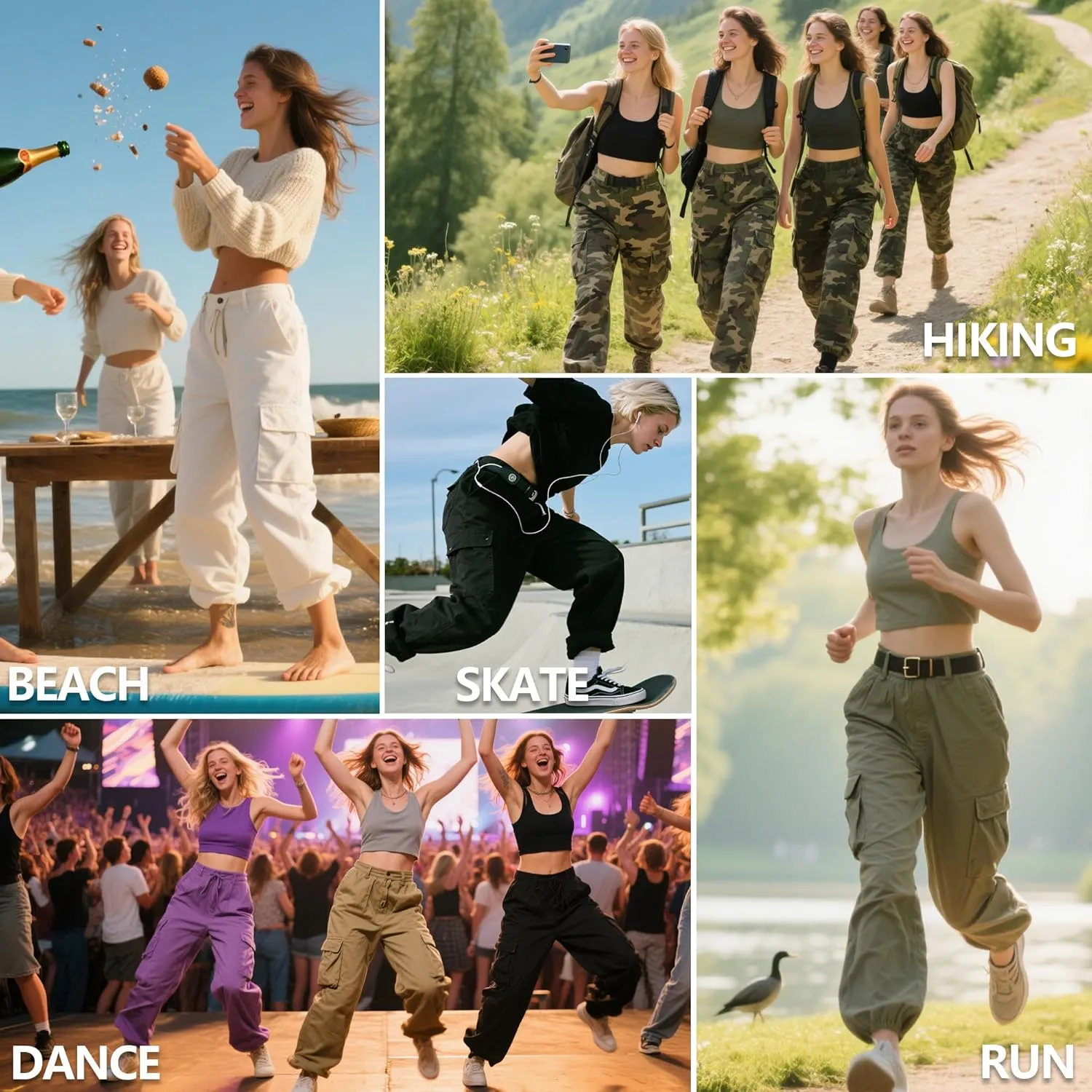 Cargo Pants Women Baggy Camo Tactical Pants Straight Leg Casual Y2K Work Trousers with 9 Pockets