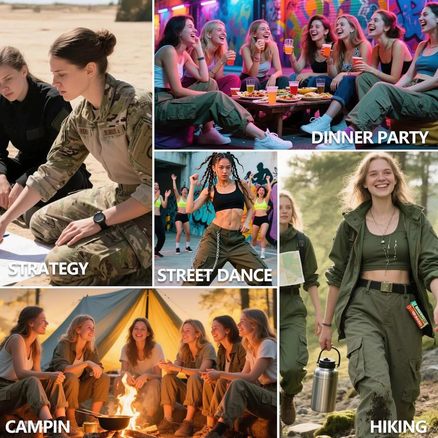 Cargo Pants Women Baggy Camo Tactical Pants Straight Leg Casual Y2K Work Trousers with 9 Pockets