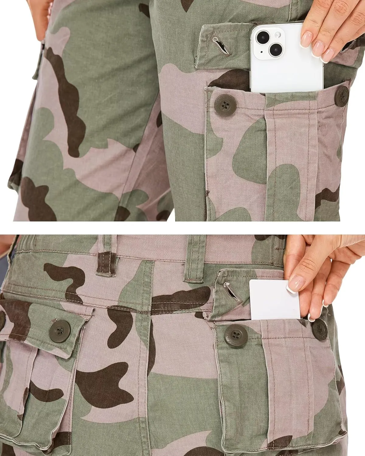 Cargo Pants Women Baggy Camo Tactical Pants Straight Leg Casual Y2K Work Trousers with 9 Pockets