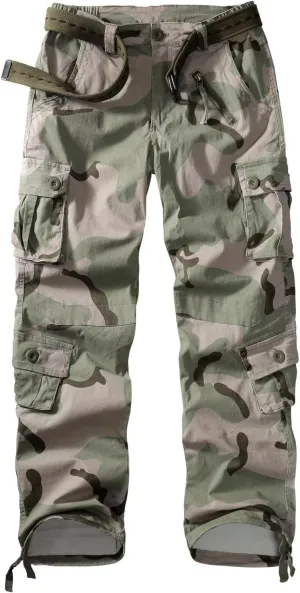 Cargo Pants Women Baggy Camo Tactical Pants Straight Leg Casual Y2K Work Trousers with 9 Pockets
