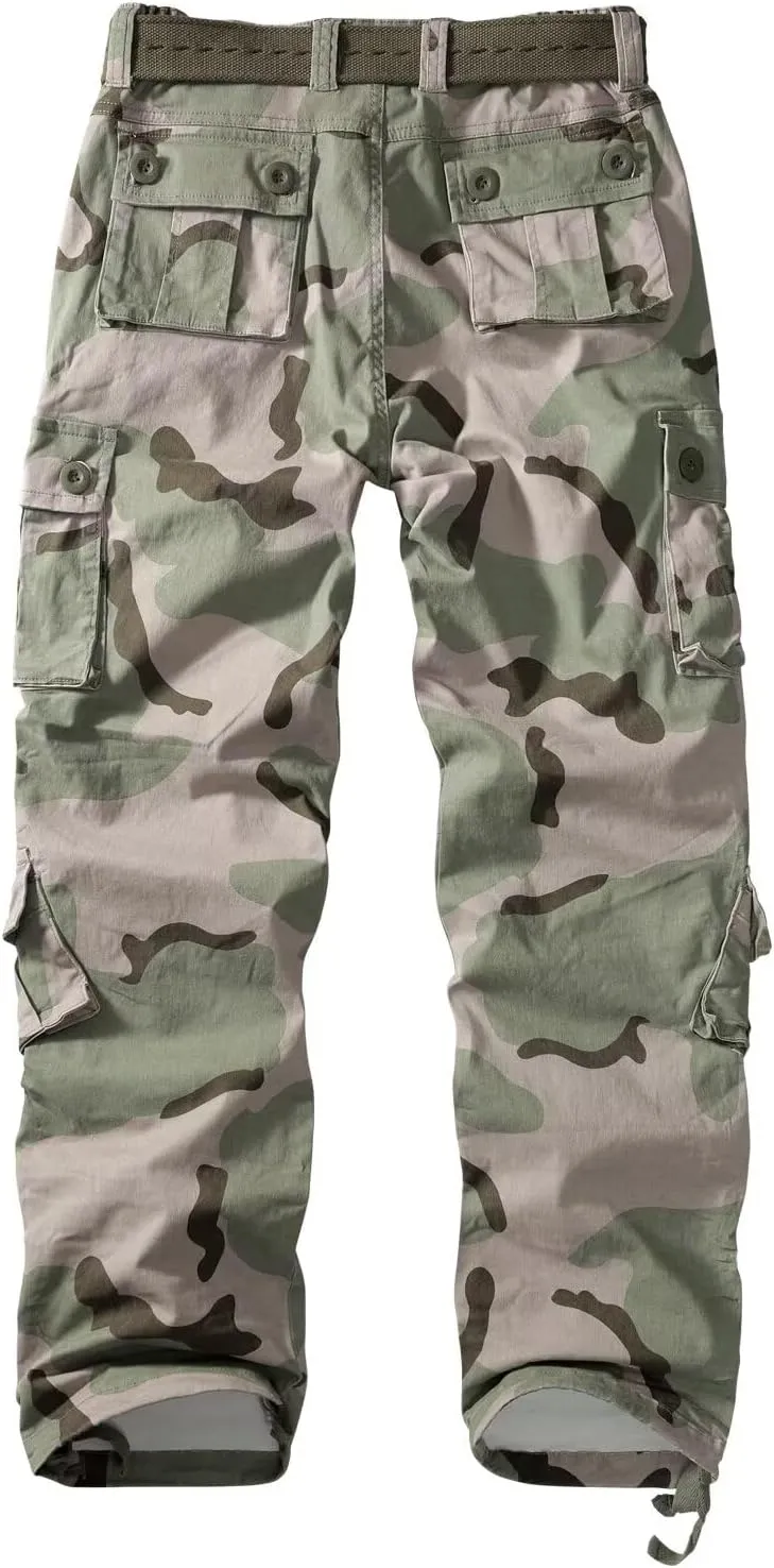 Cargo Pants Women Baggy Camo Tactical Pants Straight Leg Casual Y2K Work Trousers with 9 Pockets