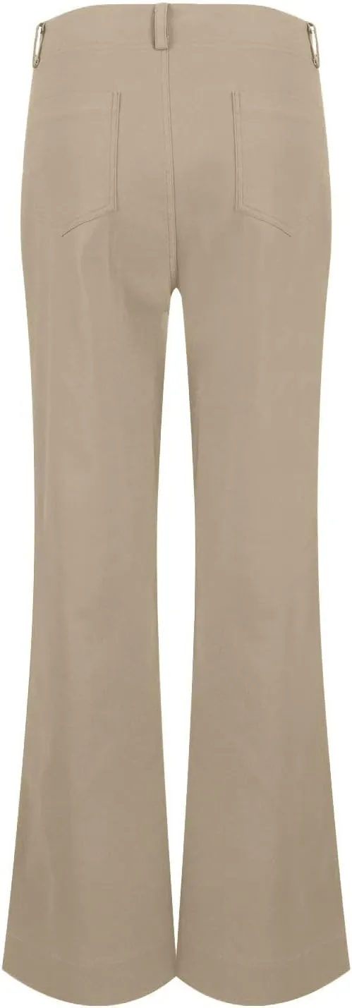 Casual Flare Pants for Women Classic Stretch Twill Pants High Waisted Chino Pants Comfy Wide Leg Pants with Pockets