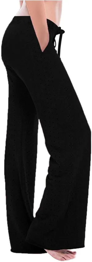 Casual Pants for Women Elastic High Waisted Straight Leg Trousers Lounge Casual Beach Comfy Bottoms with Pockets