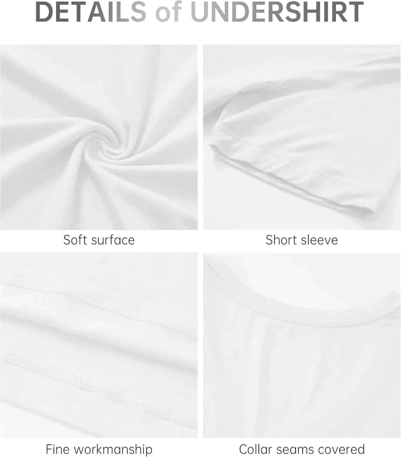 CF Men's Undershirts Bamboo Rayon Moisture Wicking T-Shirts Short Sleeve Crewneck Tees for Men Slim Fit T-Shirts 3 or 5 Pack
