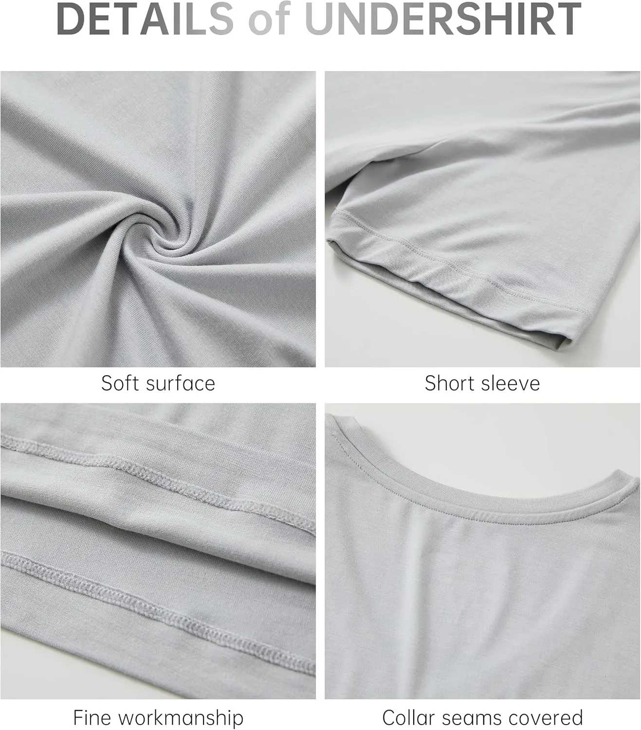 CF Men's Undershirts Bamboo Rayon Moisture Wicking T-Shirts Short Sleeve Crewneck Tees for Men Slim Fit T-Shirts 3 or 5 Pack