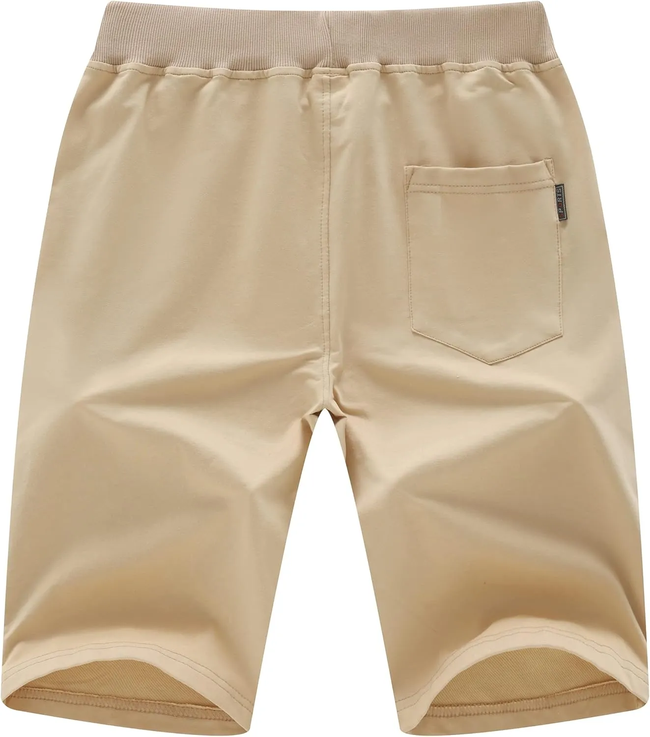 Chrisuno Men's Shorts Elastic Waist Athletic Sweat Shorts with Zipper Pockets