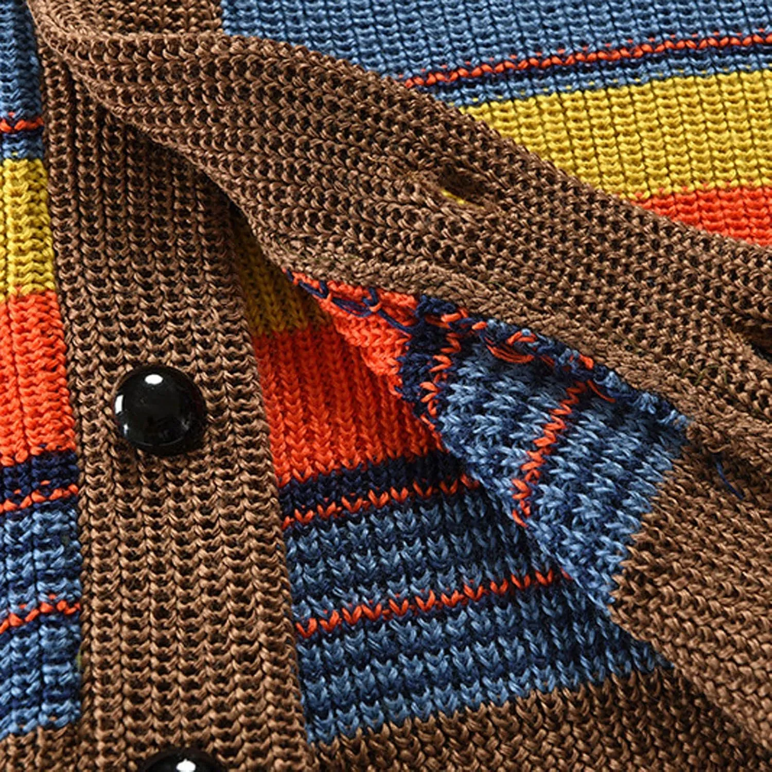 Color Block Sweater Men Shawl Collar Cardigans Button Up Knit Cardigan Slim Fit Lightweight Cable Knit Sweaters