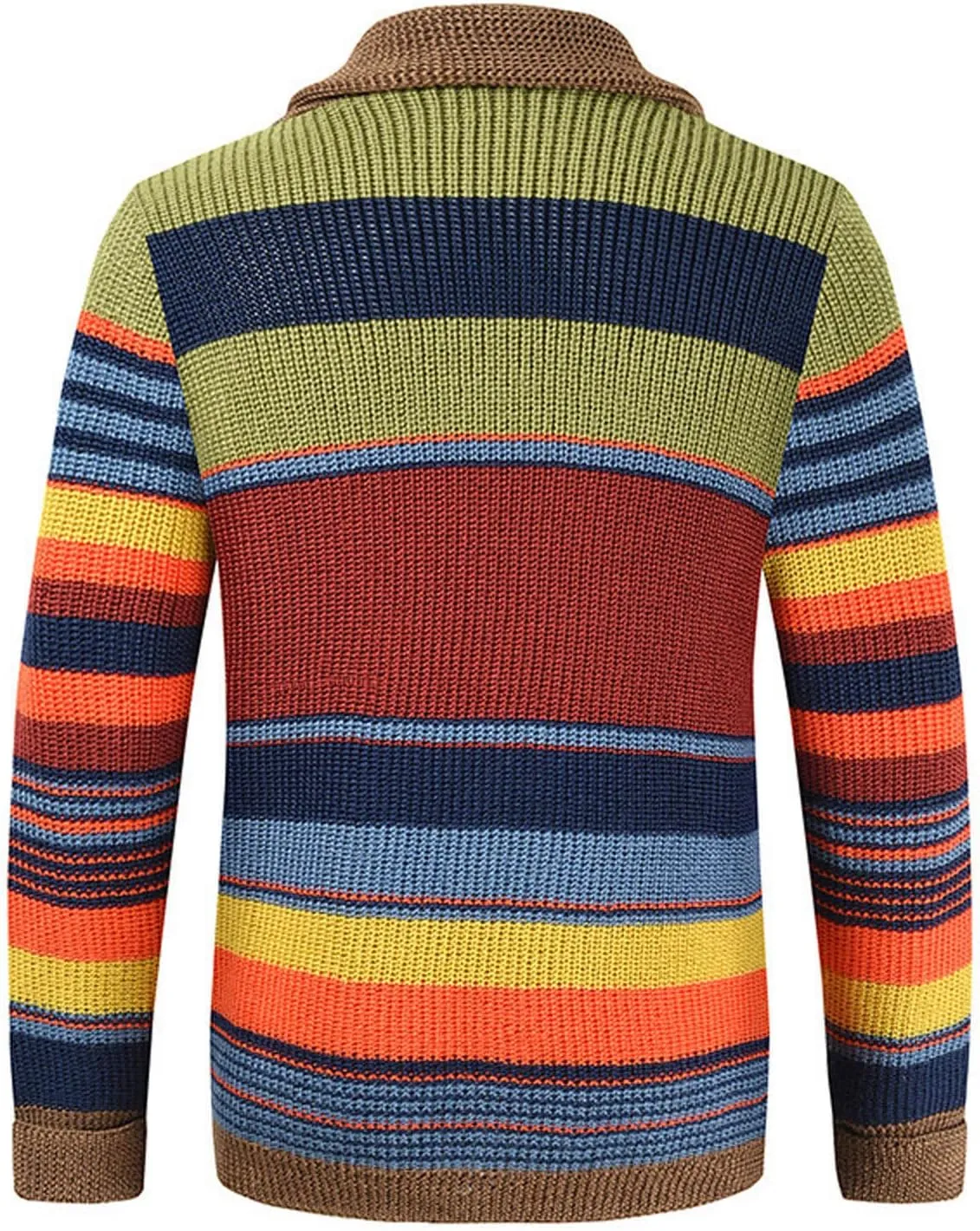 Color Block Sweater Men Shawl Collar Cardigans Button Up Knit Cardigan Slim Fit Lightweight Cable Knit Sweaters