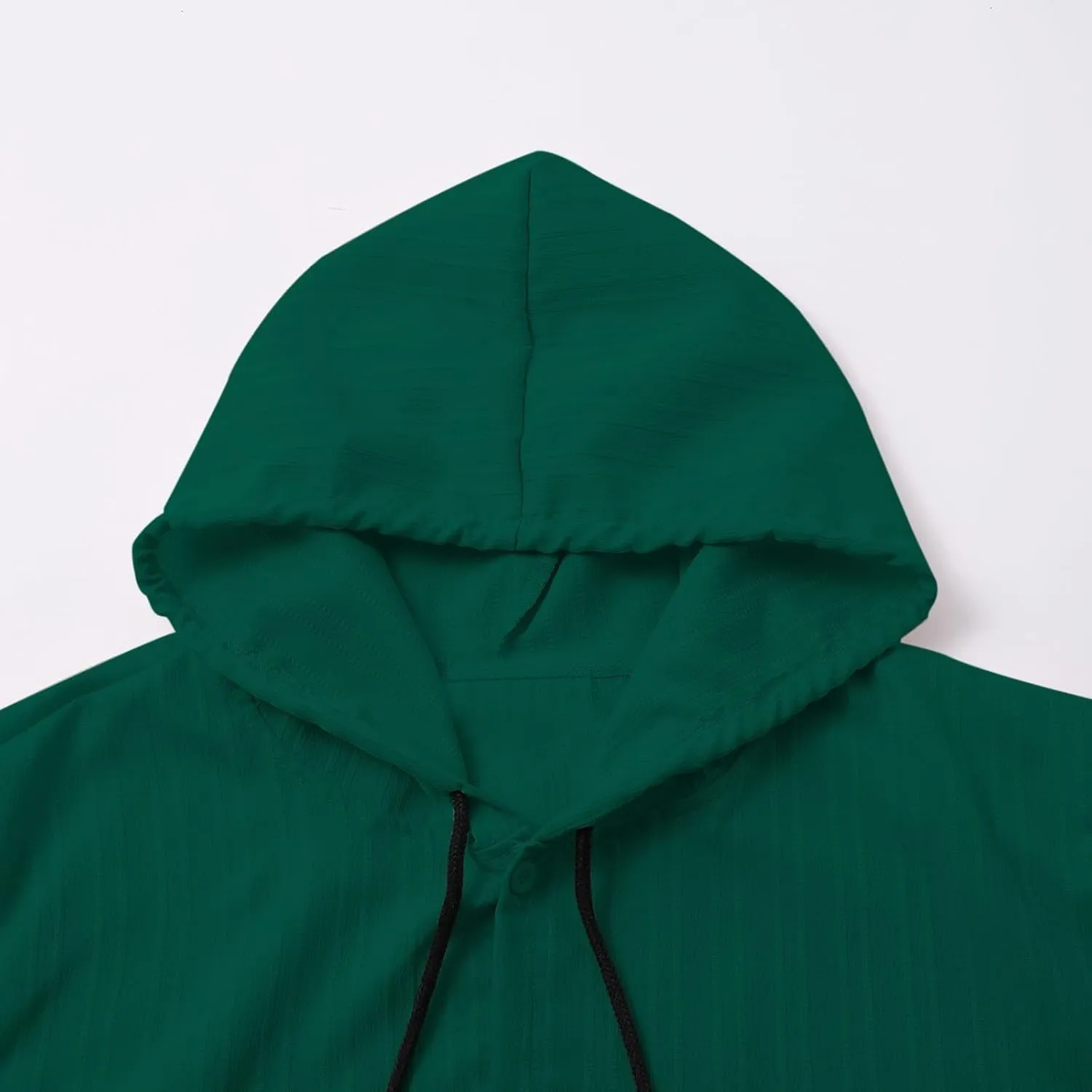 Cotton Linen Hoodies for Men Casual Long Sleeve Lightweight Breathable Button Down Hooded Sweatshirts Beach Yoga Tops