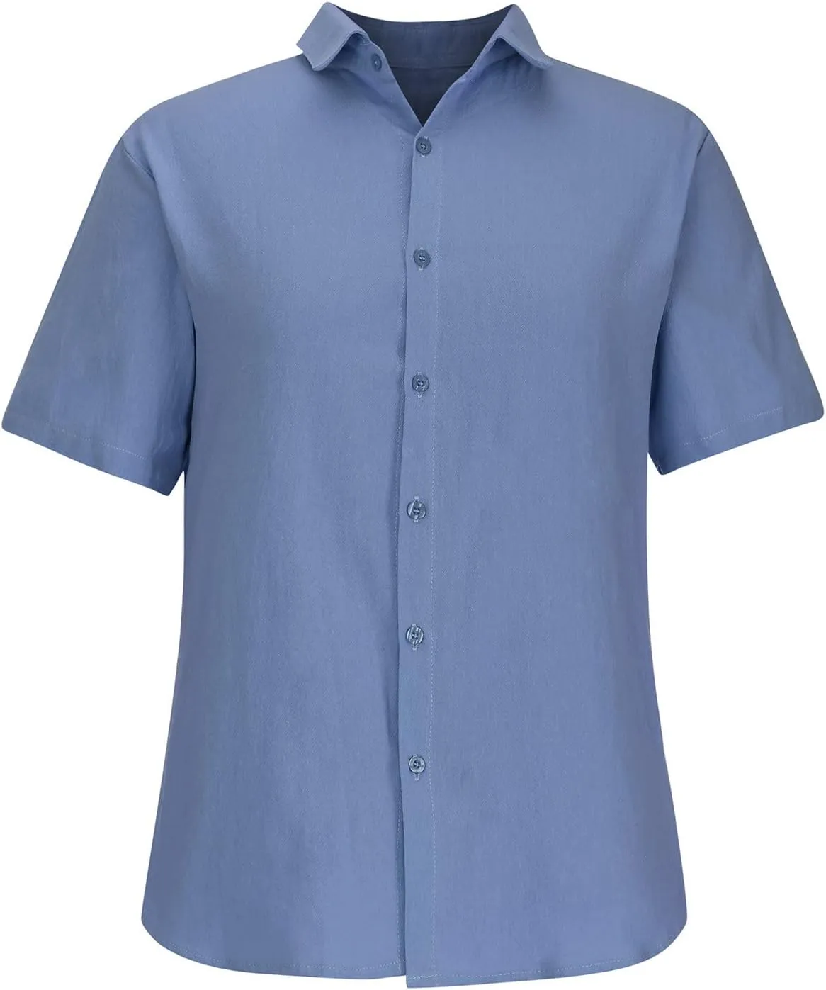 Cotton Linen Shirts for Men 2024 Summer Casual Short Sleeve Button Down T Shirt Regular Fit Solid Work Beach Shirt
