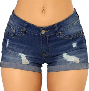 Dawery Summer Denim Shorts Women High Waisted Plus Size Ripped High Waisted Stretchy Jean Shorts Women's Summer Shorts