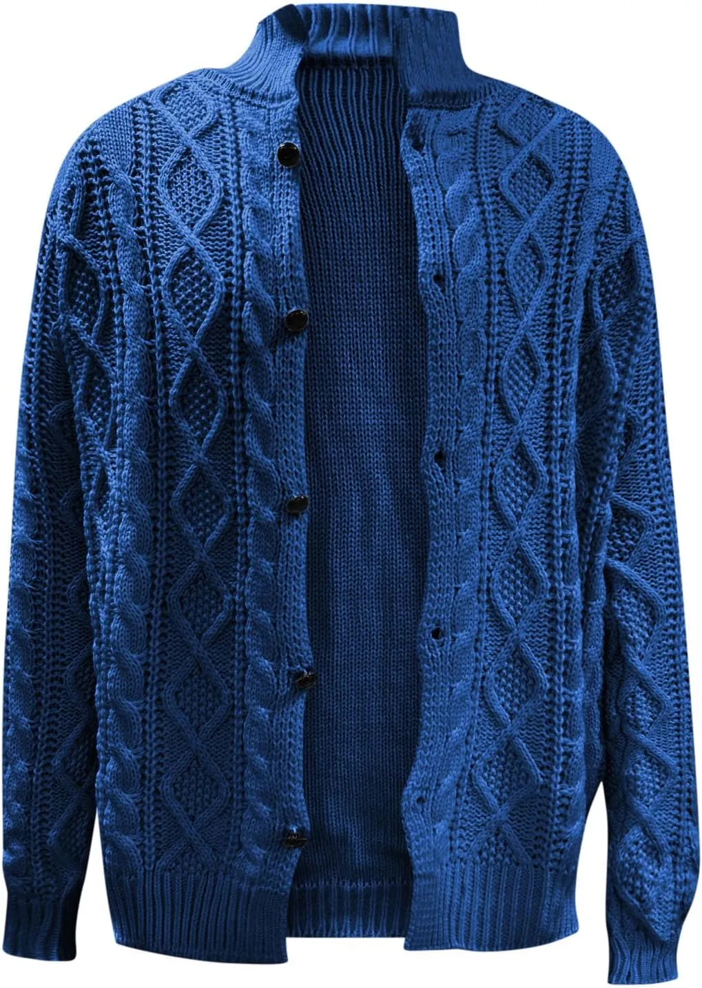 Dgoopd Cardigan Sweaters for Men Cable Knit Button Down Sweater Open Front Cardigan Ribbed Sweater Casual Outwear