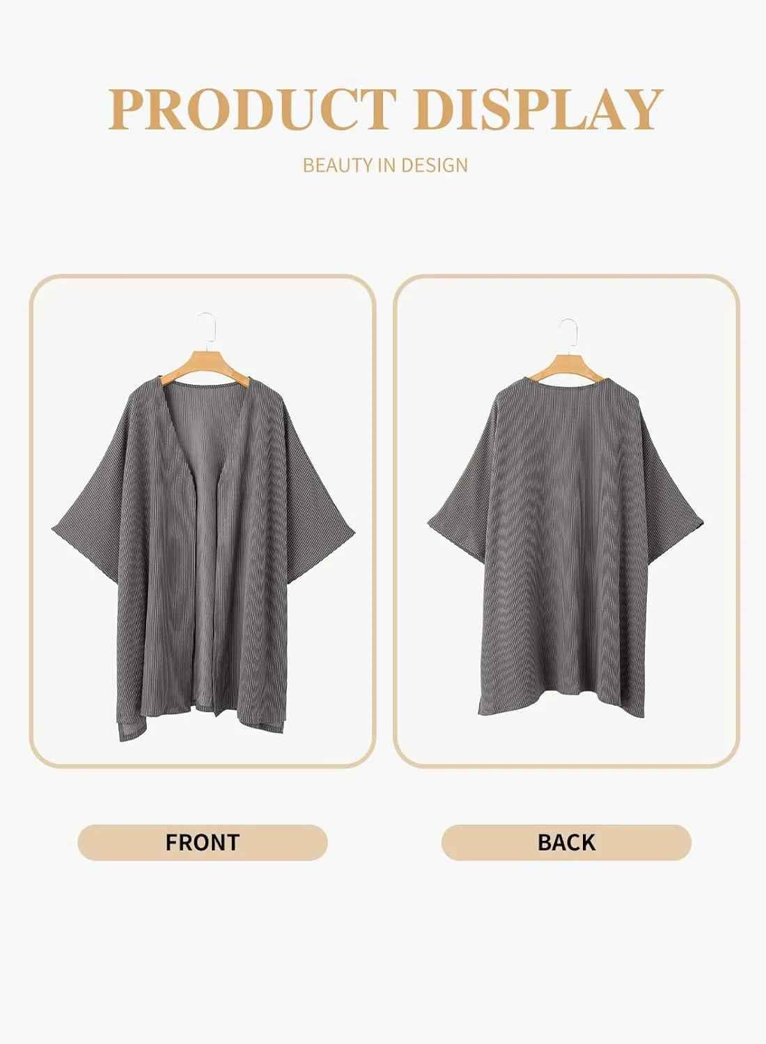 Eytino Women Plus Size Lightweight Cardigan Half Sleeve Ribbed Knit Kimono Cardigans Tops(1X-5X)