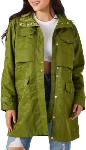 Forever 21 Women's Drawstring Longline Trench Coat